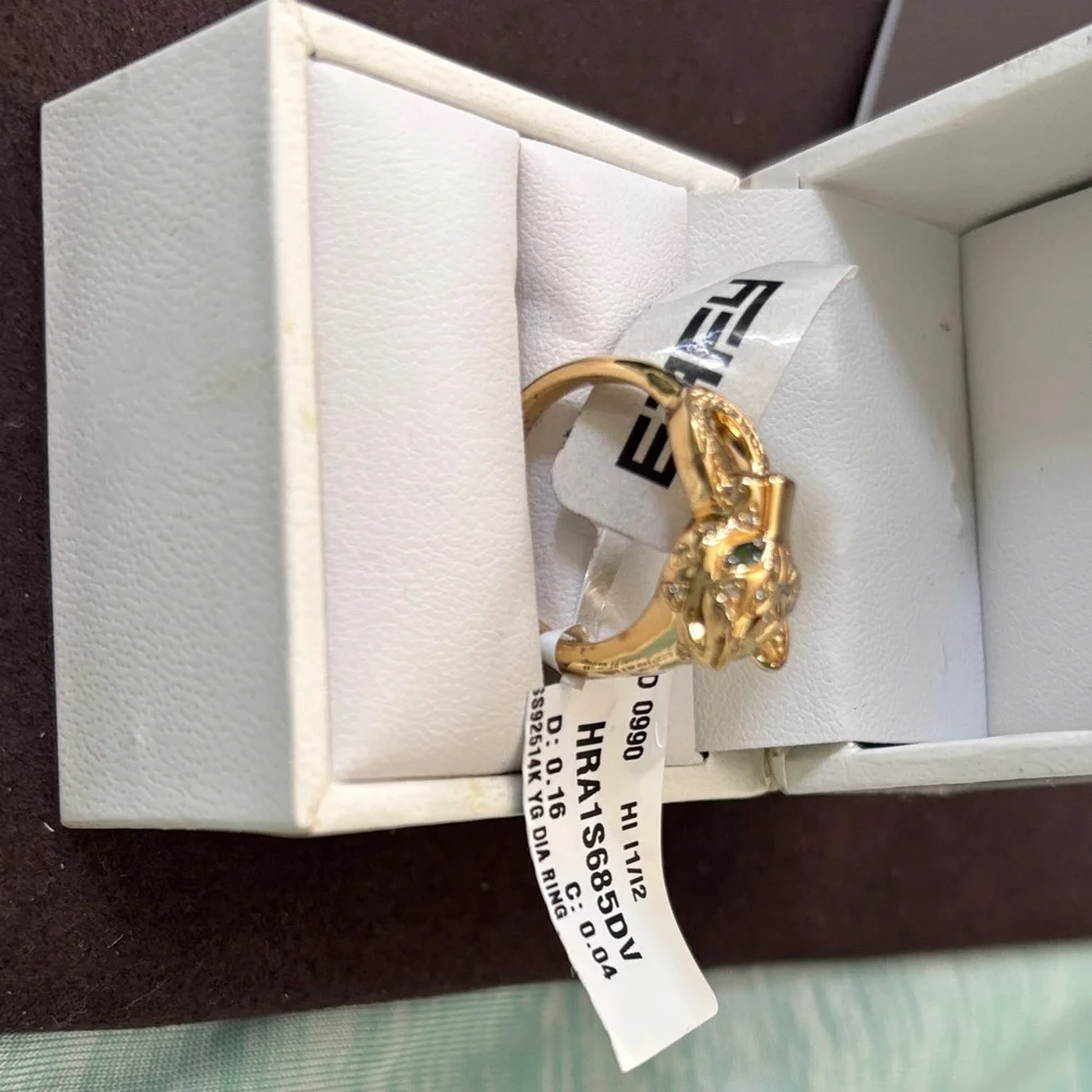 Effy silver with gold overlay Panther Ring with diamond Accents - Picture 4 of 5